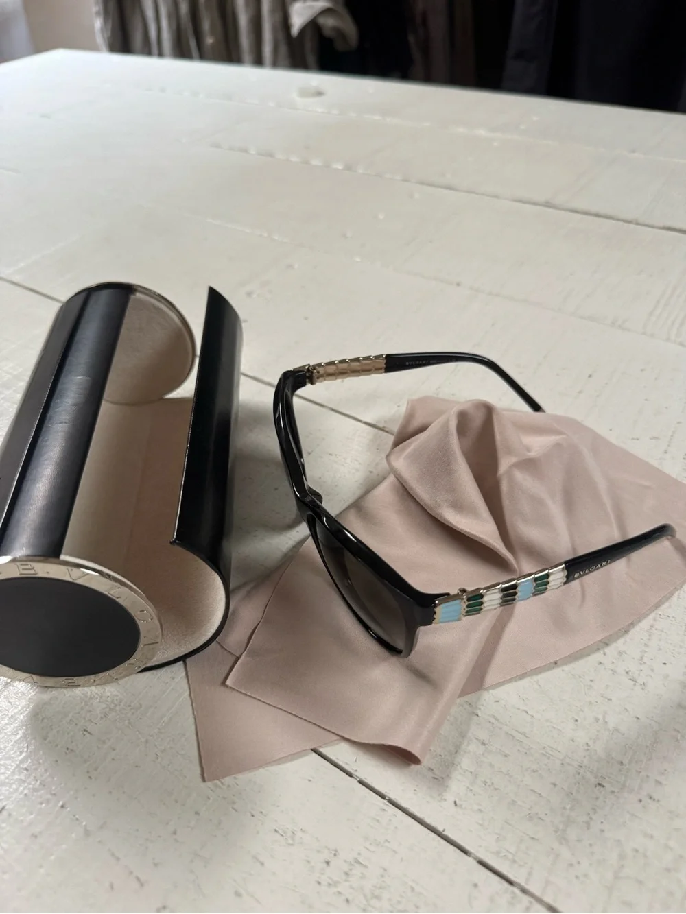 Bulgari Black Oversized Gradient Cat-Eye Sunglasses